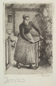 Kapıdaki Kadın, 1889. by Camille Jacob Pissarro