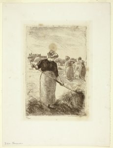Saman savuran kadınlar by Camille Pissarro