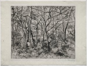 L'Hermitage, Pontoise'da Ormanlık Peyzaj by Camille Pissarro