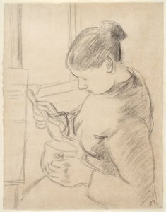 Kahvesini İçen Genç Köylü by Camille Pissarro