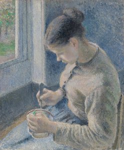 Kahvesini İçen Genç Köylü by Camille Pissarro