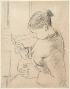Kahvesini İçen Genç Köylü by Camille Pissarro