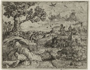 Bulutlu gökyüzü ile manzara by Camillo Berlinghieri