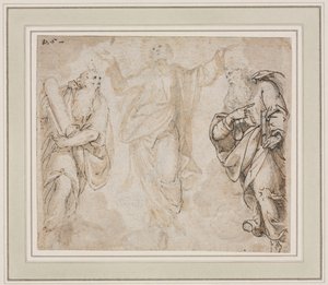 Başkalaşım recto, Ellerin Çalışması verso, c. 1590. by Camillo Procaccini