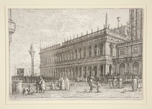 Kitap dükkanı. V., Vedute (Görüntüleme) dizisinden by Canaletto (Giovanni Antonio Canal)