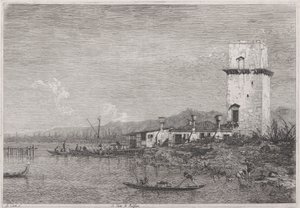La Torre di Malghera (Malghera Kulesi), Vedute (Görüntüler) dizisinden by Canaletto (Giovanni Antonio Canal)