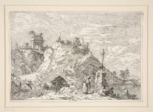 Vedute (Görüntüler) dizisinden Duada Hacı ile Manzara by Canaletto (Giovanni Antonio Canal)