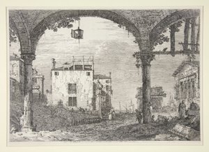 Le Portique a la lanterne (Fenerli Portiko), Vedute (Görüntüler) dizisinden by Canaletto (Giovanni Antonio Canal)