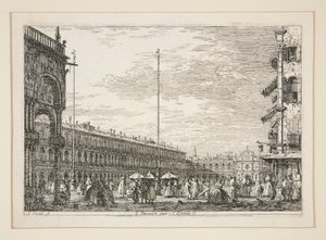 Le Procuratie Nuove e S. Ziminian V. (Procuratic Nuove ve San Geminiano Kilisesi, Venedik), Vedute (Görüntüler) serisinden by Canaletto (Giovanni Antonio Canal)