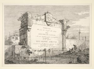 Vedute dizisinden Başlık Plakası (Görüntüler) by Canaletto (Giovanni Antonio Canal)