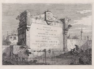 Vedute dizisinden Başlık Plakası (Görüntüler) by Canaletto (Giovanni Antonio Canal)