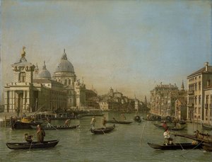 Punta della Dogana ve Santa Maria della Salute yakınlarındaki Büyük Kanal