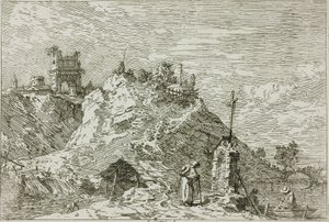 Vedute'den Duada Hacı ile Manzara by Canaletto