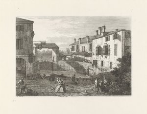 Le porte del Dolo (nesne üzerindeki başlık) Mevcut ve icat edilmiş mekanlardaki yüzler (dizi başlığı) Vedute altre prese da i Luoghi altre da Antonio Canal fikri (seri başlığı) by Canaletto