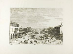 Vedute'den Mestre by Canaletto