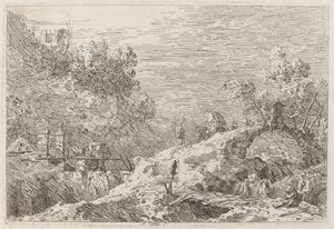 Beş Köprülü Dağ Manzarası, c. 17351746. by Canaletto