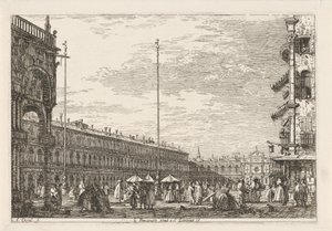 San Marco Meydanı Le procuratie niove e S. Ziminian V. (nesne üzerindeki başlık) Mevcut ve icat edilmiş mekanlardaki yüzler (dizi başlığı) Vedute altre prese da i Luoghi altre de Antonio Canal fikri (seri başlığı) by Canaletto