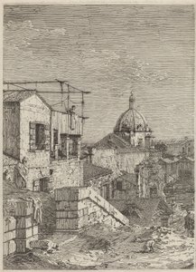 Yazılı Ev [solda], 1741. by Canaletto