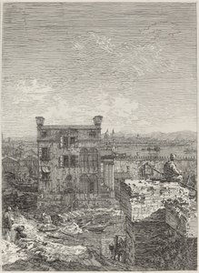 Peristilli Ev [sağda], 1741. by Canaletto