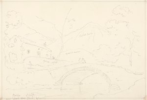Scale Hill'deki Loweswater Kilisesi yakınlarındaki köprü, 2 Ağustos by Capt. Thomas Hastings