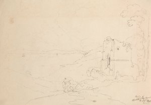 Walton Kilisesi Harabeleri, Clevedon, 6 Eylül 1845 by Capt. Thomas Hastings