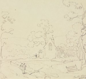 Shanklin Kilisesi, Wight Adası, 28 Mayıs 1829 by Capt. Thomas Hastings