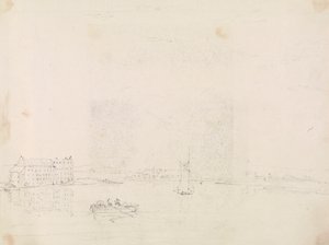 Medine Nehri'nin karşısından Tekneler ve Büyük Bir Bina Taslağı by Capt. Thomas Hastings