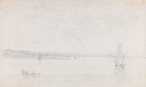 Solent'ten Cowes, Wight Adası'nın taslağı by Capt. Thomas Hastings