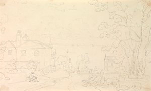 Kıyıya Yakın Evlerin Taslağı, Wight Adası by Capt. Thomas Hastings