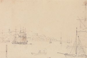 West Cowes, Wight Adası yakınlarındaki Gemi Taslağı by Capt. Thomas Hastings
