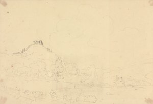 Aşağıda Evler Olan Bir Tepe Kalesi Taslağı by Capt. Thomas Hastings