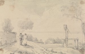 Bir Platformun Yakınındaki Sahil Yolu Taslağı by Capt. Thomas Hastings