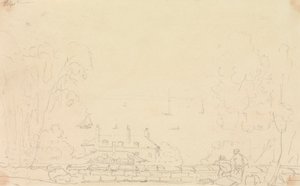 Shore, Isle of Wight yakınlarındaki bir Emlak Evi taslağı by Capt. Thomas Hastings