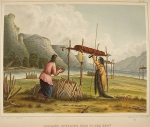 Ölülere Yiyecek Sunan Hintliler by Captain Seth Eastman