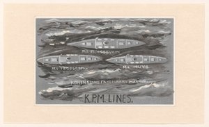 Koninklijke Paketvaart Maatschappij, KPM Lines'ın vinyet tasarımı by Carel Adolph Lion Cachet