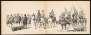 Leiden öğrencilerinin maskeli baloları, 1850 (plaka 9) Frederik Hendrik'in 1629'da Hertogenbosch'unda : 1850 yılının Leydsche Hoogeschool den XI Junij'inin HH öğrencileri tarafından kostümlü temsili (nesne üzerinde seri başlığı)