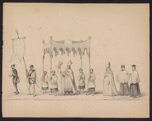 Utrecht Öğrencilerinin Maskeli Balosu, 1846 (levha 10) İspanya Prensi II. Philip