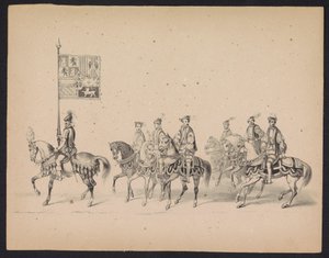 Utrecht Öğrencilerinin Maskeli Balosu, 1846 (Levha 15) İspanya Prensi II. Philip'in Utrecht'teki Girişini betimleyen Kostümlü Geçit Töreninin Tasviri, 3 Ekim 1549, 17 Haziran 1846, HH Studenten der Utrechtsche tarafından by Carel Christiaan Antony Last