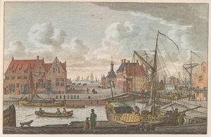 Harlingen liman kapısı, yaklaşık 1790 De Haven Poort in Harlingen / Vue de la porte au port à harlingen - premier port dela Frise (nesne üzerindeki başlık)