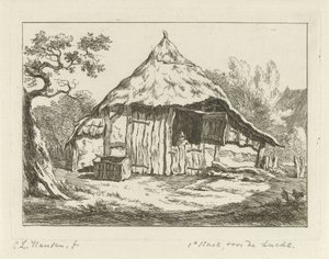 Açık üst kapı ile çiftlik evi Manzaralar (1-6) (dizi başlığı) by Carel Lodewijk Hansen