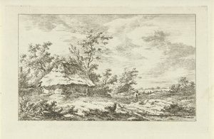 Bir ahırda tırmığı olan adam Manzaralar (A-F) (dizi başlığı) by Carel Lodewijk Hansen