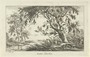 Bir nehir manzarasında balıkçı Buyten Haarlem (nesne üzerindeki başlık) Manzaralar (a-f) (dizi başlığı) by Carel Lodewijk Hansen