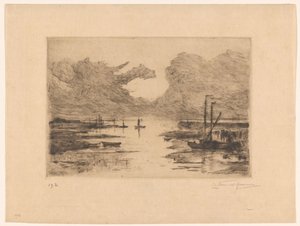 Bergen Limanı op Zoom gelgitte Bergen op Zoom (orijinal başlık) Hollanda'daki eskizler (orijinal seri başlığı) by Carel Nicolaas Storm van 
