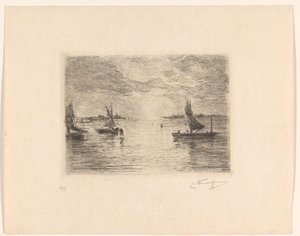 gün batımında lagün by Carel Nicolaas Storm van 