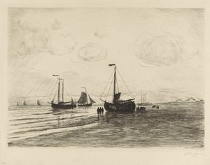 Katwijk sahilinde by Carel Nicolaas Storm van 