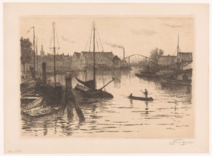 Riedijkshaven Dordrecht'te geceleri Dordrecht, Rietdykshaven, le soir (orijinal başlık)