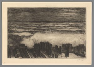 Yüksek dalgalı deniz by Carel Nicolaas Storm van 