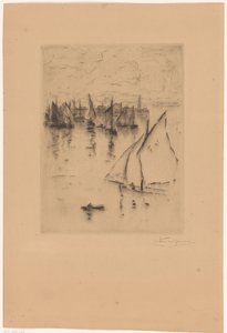 Le Havre limanının önünde yelkenli gemiler by Carel Nicolaas Storm van 