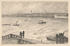 Haven te Hamburg by Carel Nicolaas Storm van 