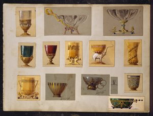 Tasarım seçimi, Carl Faberge Evi (kağıt üzerine kurşun kalem ve sulu boya)